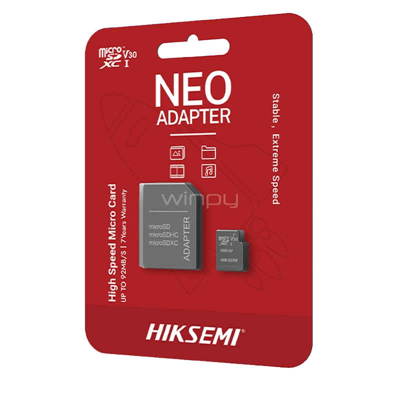 Tarjeta MicroSD Hiksemi TF NEO de 16GB (V30, Adaptador, hasta 92 MB/s)