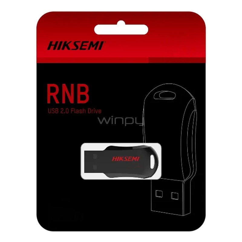 Pendrive Hiksemi RNB de 8GB (USB 2.0, Negro/Rojo)
