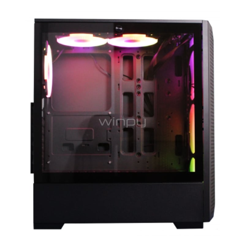 Gabinete Gamer Clio P3B (ATX, Vidrio templado, 3 Ventiladores ARGB, Negro)