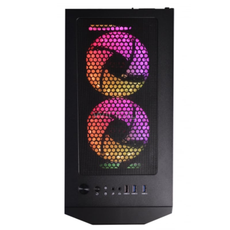Gabinete Gamer Clio P3B (ATX, Vidrio templado, 3 Ventiladores ARGB, Negro)