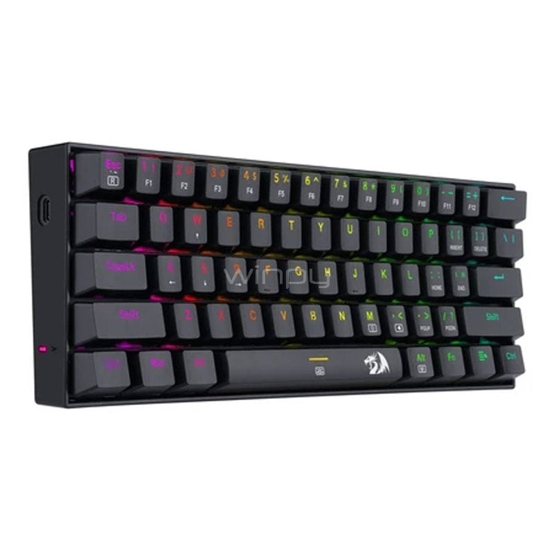 Teclado Mecánico Redragon DragonBorn K630 RGB (Switch Red, 60%, Español, Negro)