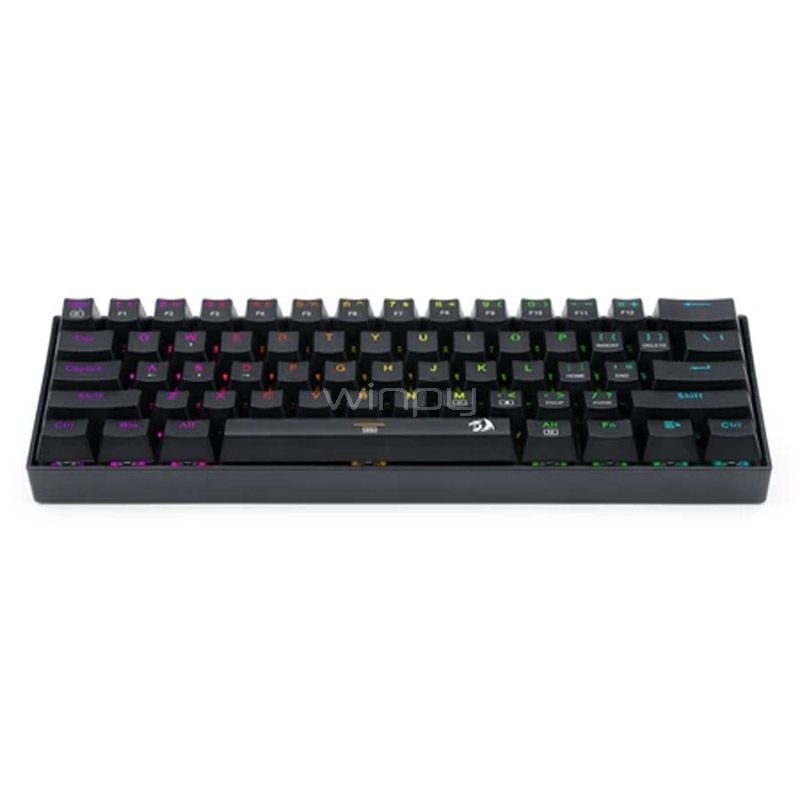 Teclado Mecánico Redragon DragonBorn K630 RGB (Switch Red, 60%, Español, Negro)
