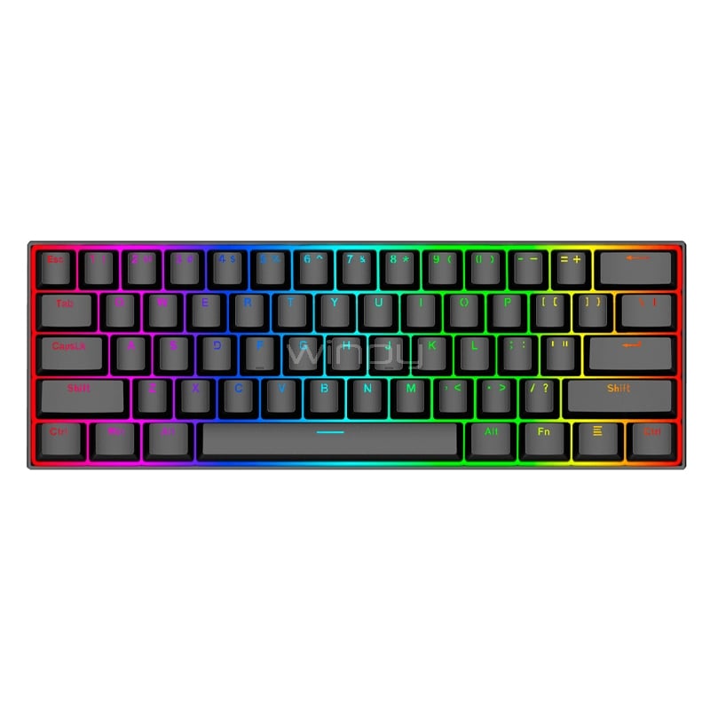 Teclado Mecánico Redragon DragonBorn K630 RGB (Switch Red, 60%, Español, Negro)