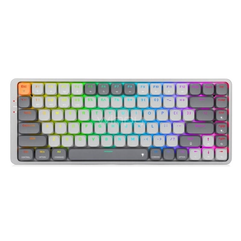 Teclado Mecánico Redragon Azure K652 (Bluetooth/ DongleUSB, 75%, Español, Gris)