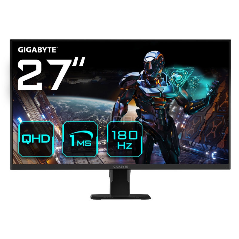 Monitor Gamer Gigabyte GS27QA 27“ (IPS SuperSpeed, QHD, 180Hz, 1ms, DP+HDMI, FreeSync)