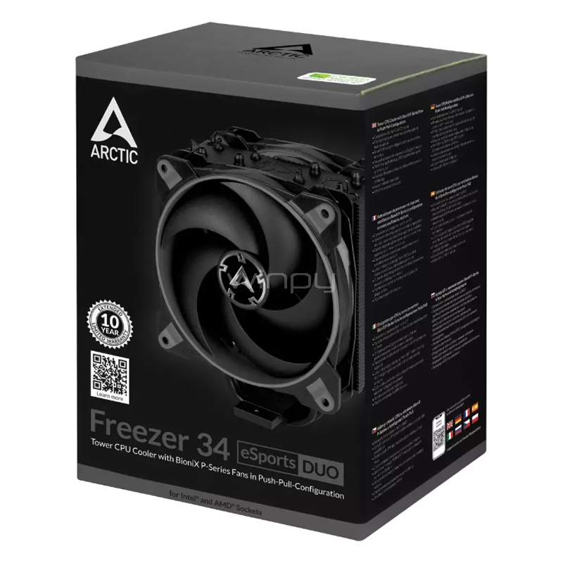 Disipador Arctic Freezer 34 eSports DUO (LGA1700/AM5, 120mm, 2100rpm, Gris)