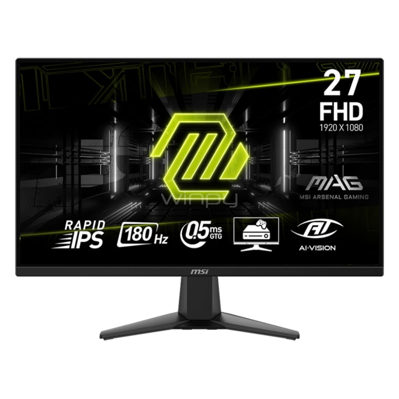 Monitor Gamer MSI MAG 275F de 27“ (Rapid IPS, Full HD, 180Hz, 0.5 ms, DP+HDMI, Vesa)
