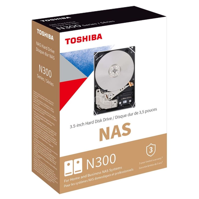 Disco Duro NAS Toshiba N300 de 4TB (3.5“, 7200rpm, SATA, 512MB de Caché)