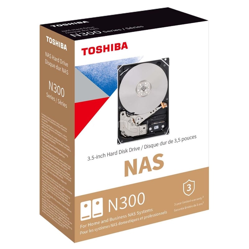 Disco Duro NAS Toshiba N300 de 6TB (3.5“, 7200rpm, SATA, 512MB de Caché)