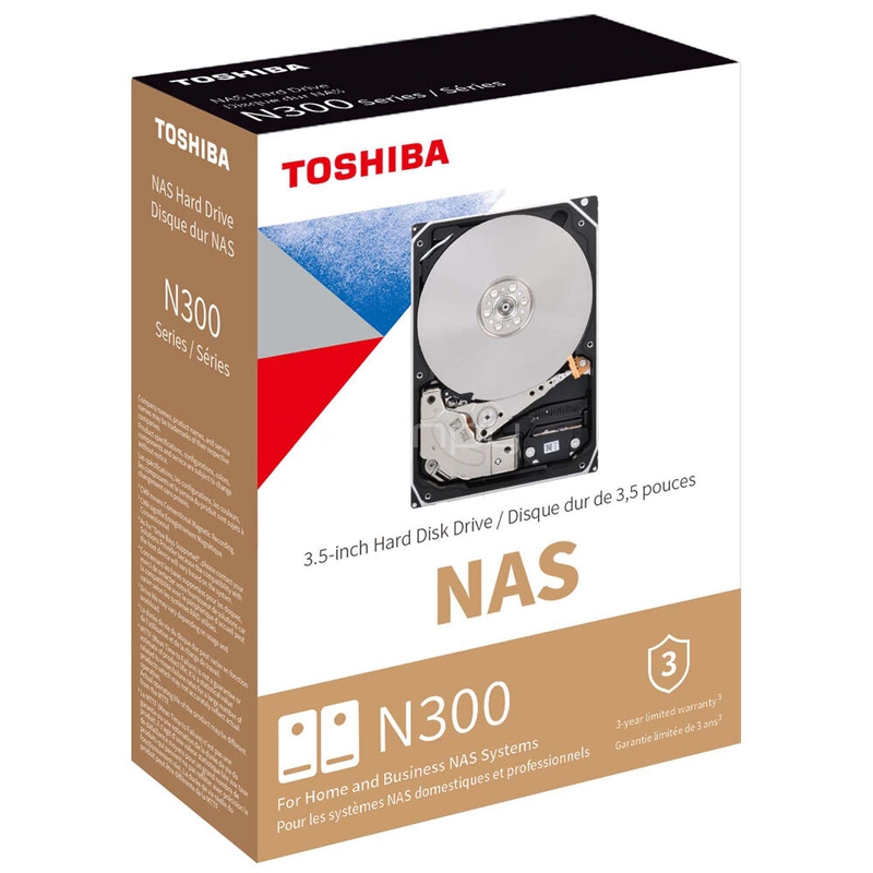 Disco Duro NAS Toshiba N300 de 8TB (3.5“, 7200rpm, SATA, 512MB de Caché)