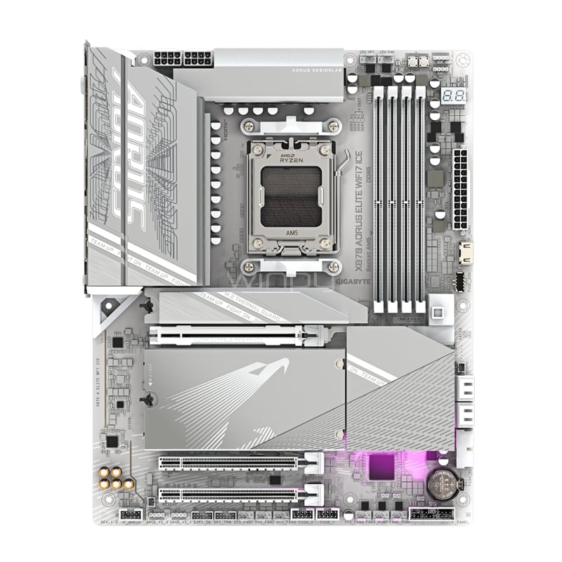 Placa Madre Gigabyte X870 AORUS ELITE WIFI7 ICE (AM5, DDR5 4400/8200MHz, M.2 x4, ATX)