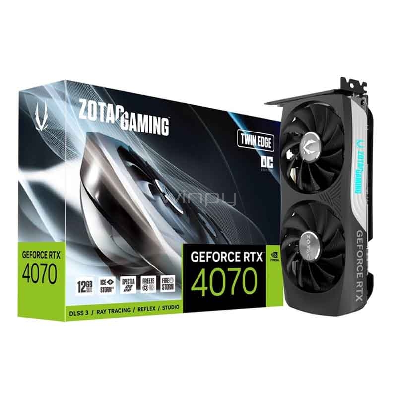 Tarjeta de Video Zotac Gaming GeForce RTX 4070 Twin Edge OC de 12GB GDDR6