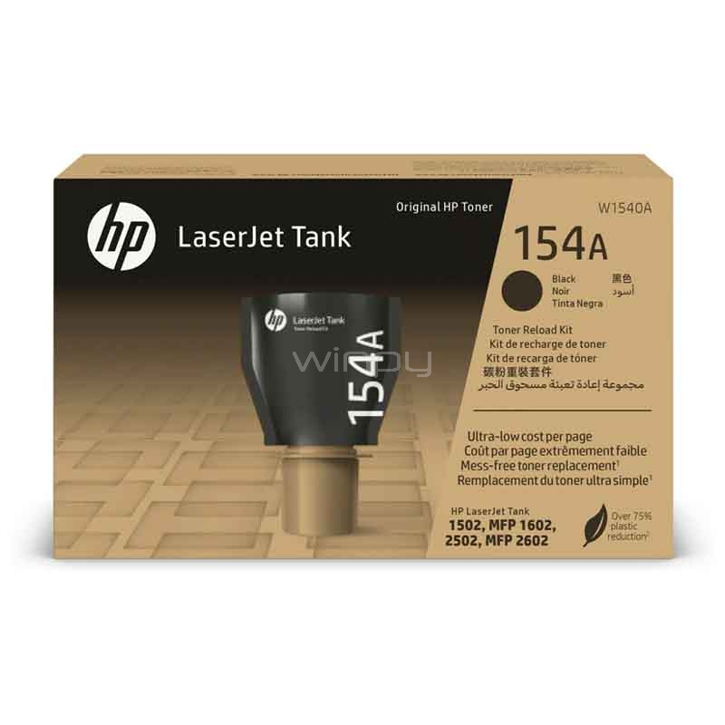 Kit Recarga Tóner HP LaserJet Tank 154A (2.500 páginas, Negro)