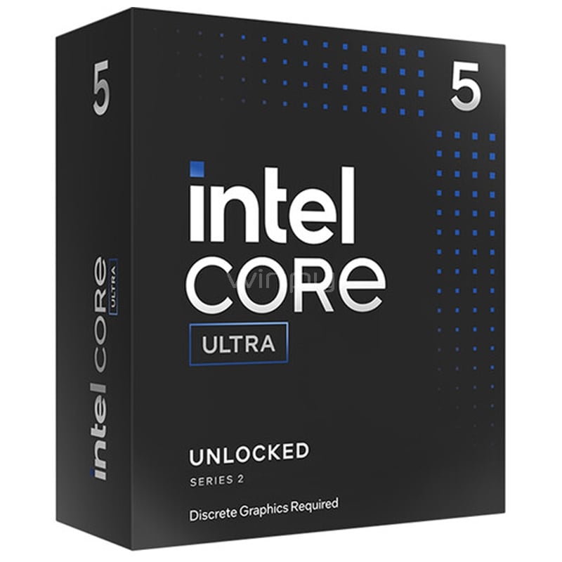 Procesador Intel Core Ultra 5 245KF (LGA1851, 3.6/5.2 GHz, 6 P-cores, 8 E-cores, 24MB Cache, Sin Video)