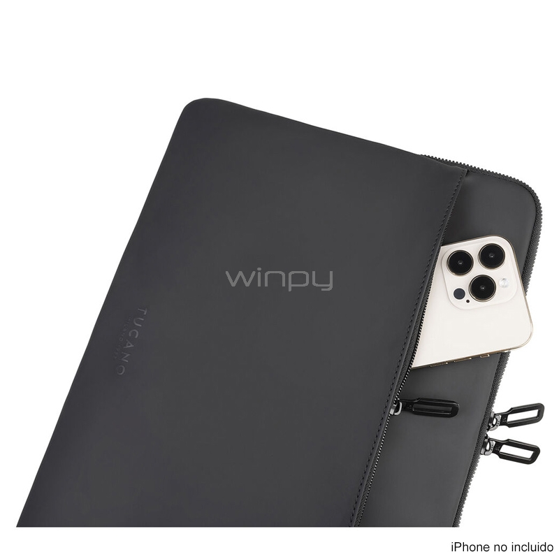 Funda Tucano Gommo para Notebooks de 14“ (Doble zipper, Negro)