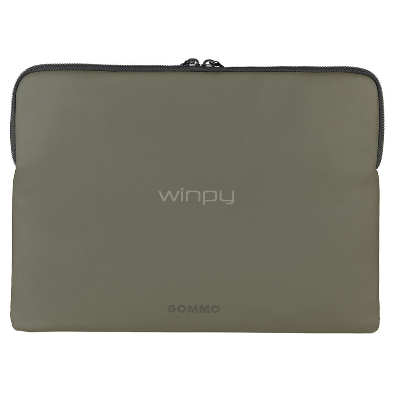 Funda Tucano Gommo para Notebooks de 14“ (Doble zipper, Verde Militar)