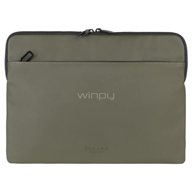Funda Tucano Gommo para Notebooks de 14“ (Doble zipper, Verde Militar)