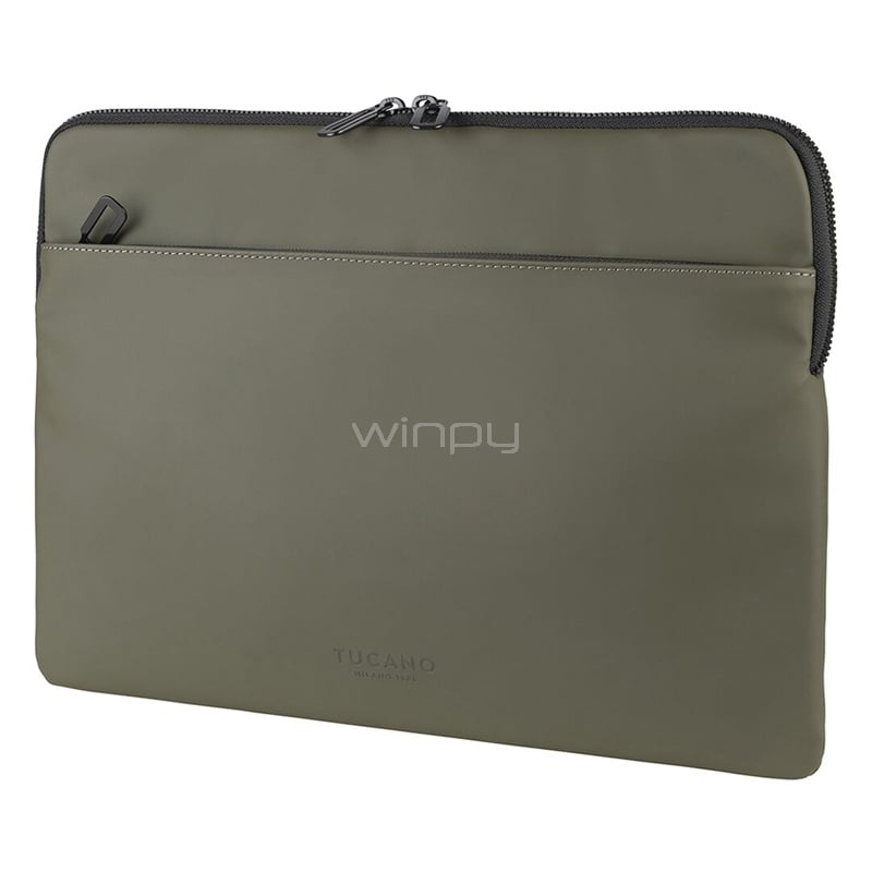 Funda Tucano Gommo para Notebooks de 14“ (Doble zipper, Verde Militar)