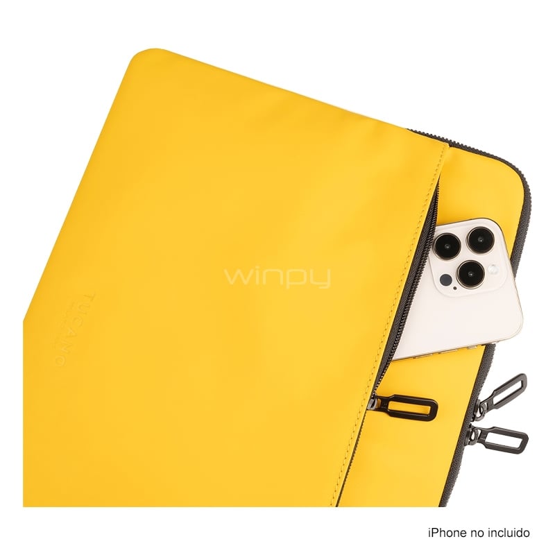 Funda Tucano Gommo para Notebooks de 14“ (Doble zipper, Yellow)