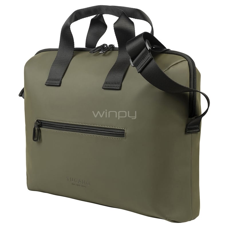 Bolso Tucano Gommo para Notebooks de 15.6“ (Correa Ajustable, Verde Militar)