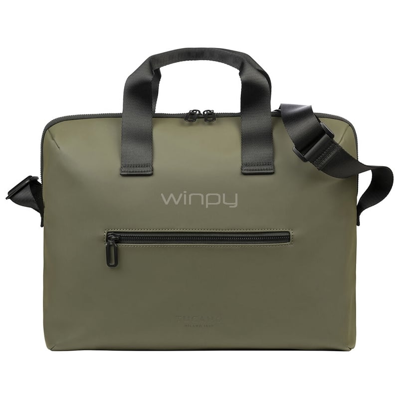 Bolso Tucano Gommo para Notebooks de 15.6“ (Correa Ajustable, Verde Militar)