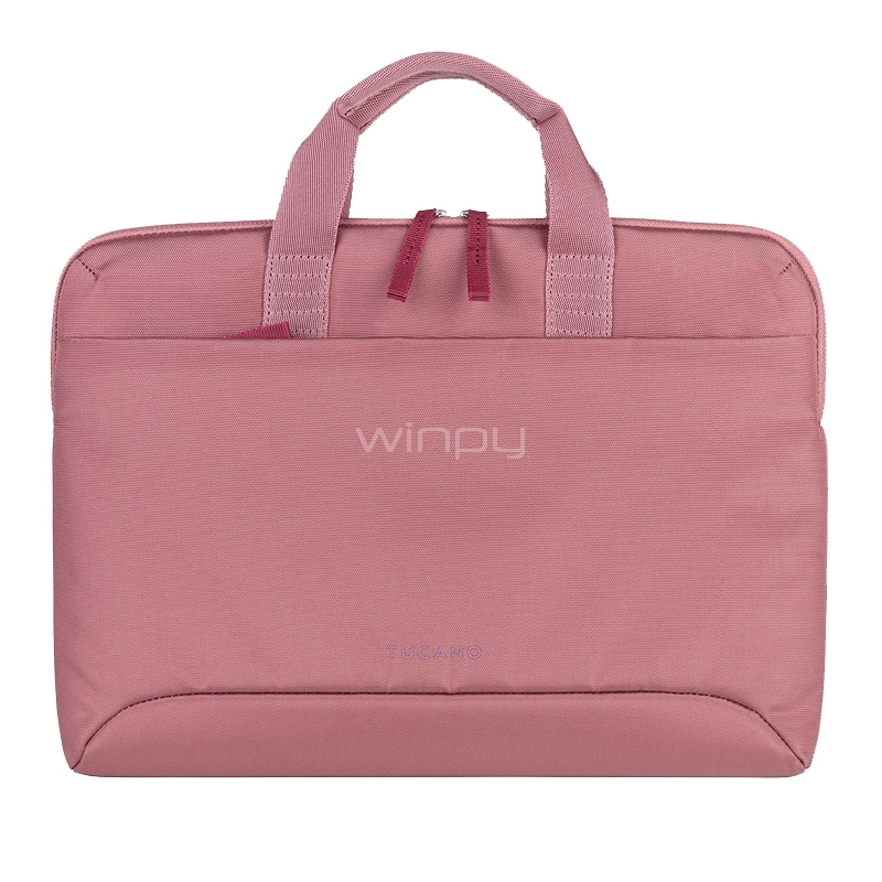 Bolso Tucano Smilza para Notebooks de 14“ (Interior Acolchado, Super Slim, Rosado)