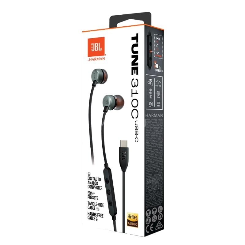Audífonos JBL Tune 310C (USB-C, Pure Bass, Control EQ, Negro)
