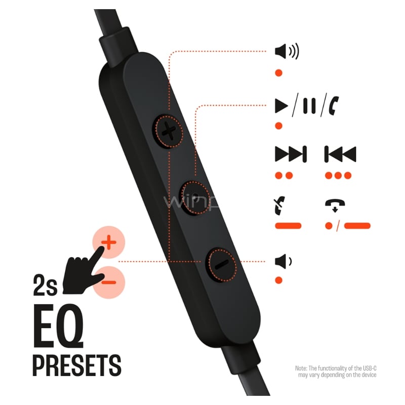 Audífonos JBL Tune 310C (USB-C, Pure Bass, Control EQ, Negro)