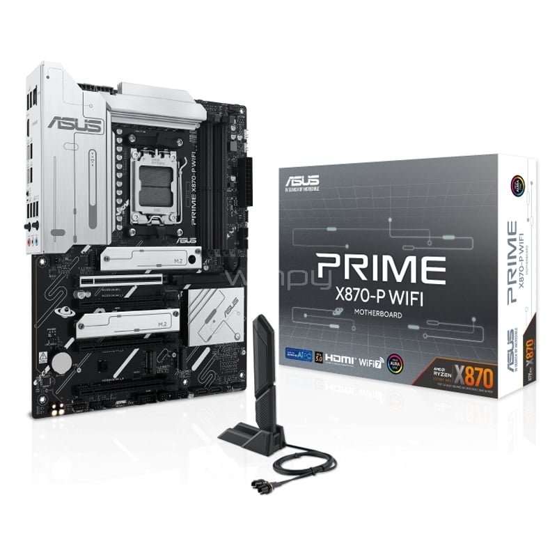 Placa Madre ASUS PRIME X870-P WIFI (AM5, DDR5 8000+MHz, M.2 x4, ATX)