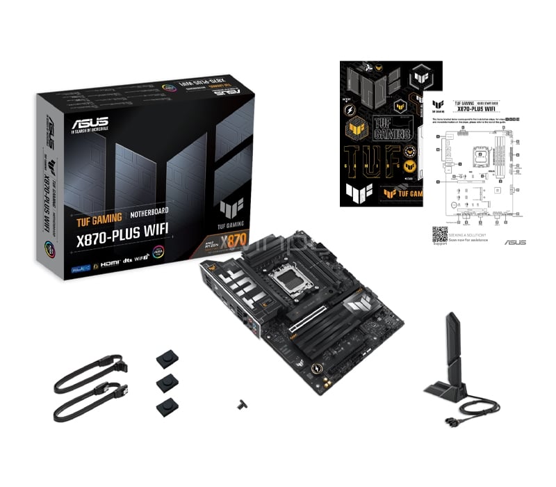 Placa Madre ASUS TUF GAMING X870-PLUS WIFI (AM5, DDR5 8000+MHz, M.2 x4, ATX)