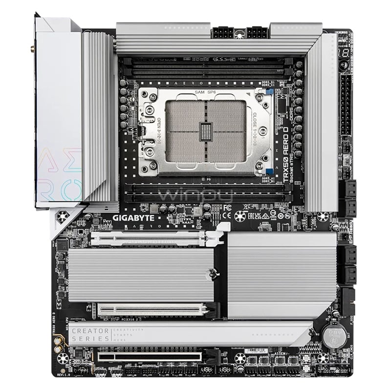 Placa Madre Gigabyte TRX50 AERO D (sTR5, DDR5 4400/7800MHz, M.2 x4, E-ATX)