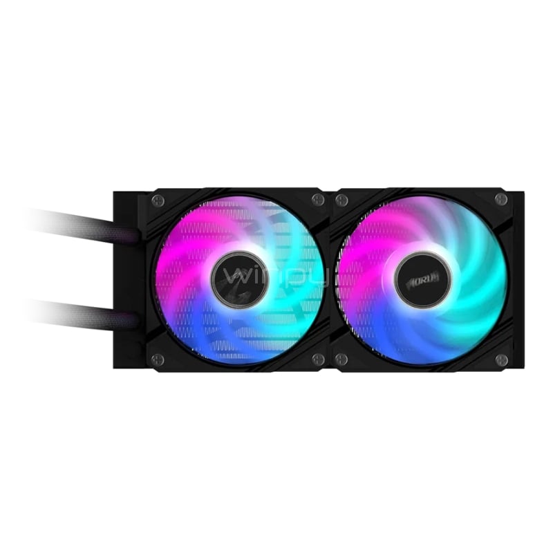 Refrigeración Líquida Gigabyte AORUS WATERFORCE II 240 (LGA1851/AM5, 120mm x2 ARGB, 2300rpm, Negro)