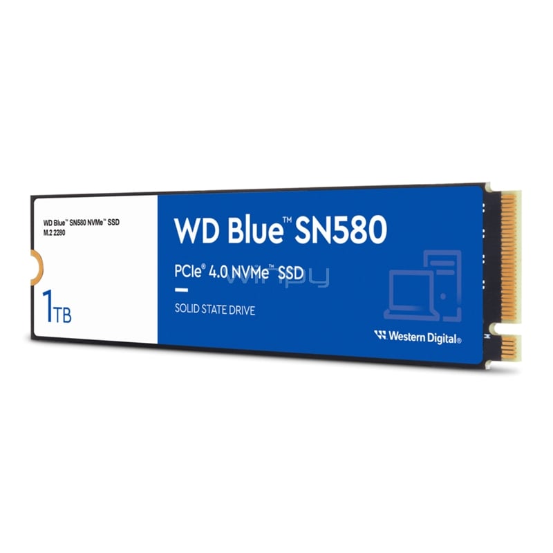 Unidad de Estado Sólido Western Digital Blue SN580 de 1TB (NVMe 4.0, M.2 2280, Hasta 4150MB/s)