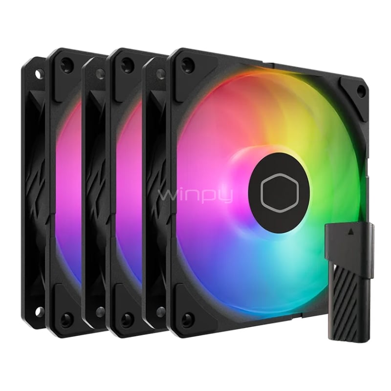 Kit de 3 Ventiladores Cooler Master SickleFlow Edge 120 ARGB (120mm, 2500rpm, Negro)