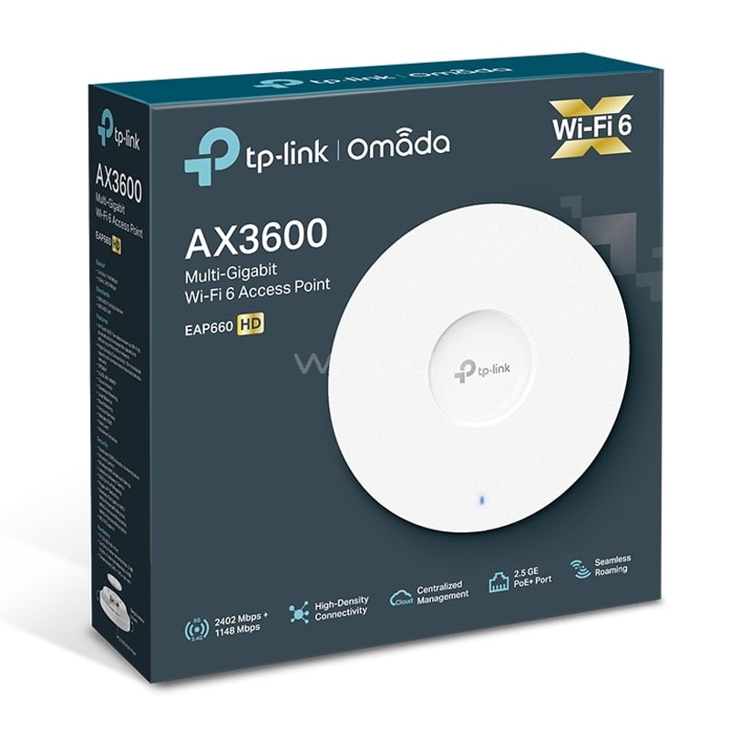 Punto de Acceso TP-Link EAP660 HD (Doble Banda, Wi-Fi 6, 3550Mbps)