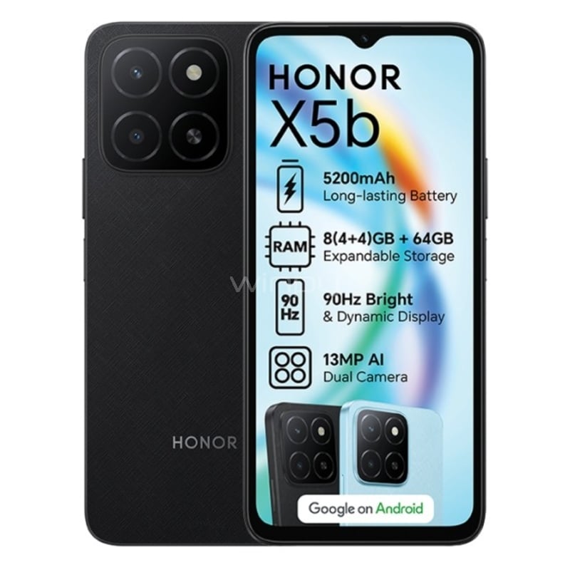 Celular Honor X5b de 6.5“ (OctaCore, 4GB RAM, 128GB Internos, Black)