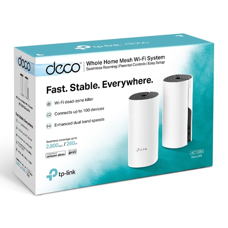 Sistema Wi-Fi TP-Link 2 Deco M4 AC1200 (Malla, 1167 Mbps, Hasta 260 m², MU-MIMO)