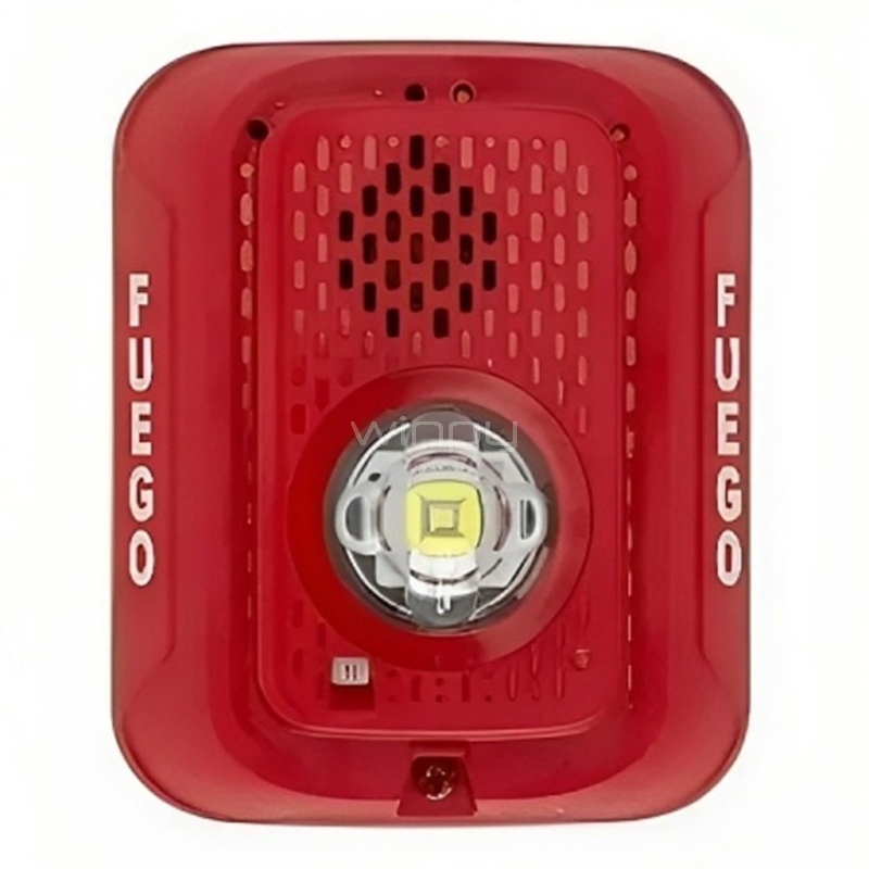 Sirena Estroboscópica Honywell P2RLED de Pared (LED Rojo, Fuego)