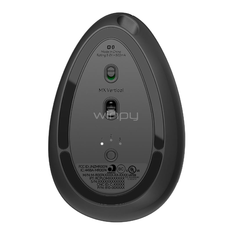 Mouse Inalámbrico Logitech MX Vertical (Bluetooth/Dongle USB, 4.000dpi, Grafito)