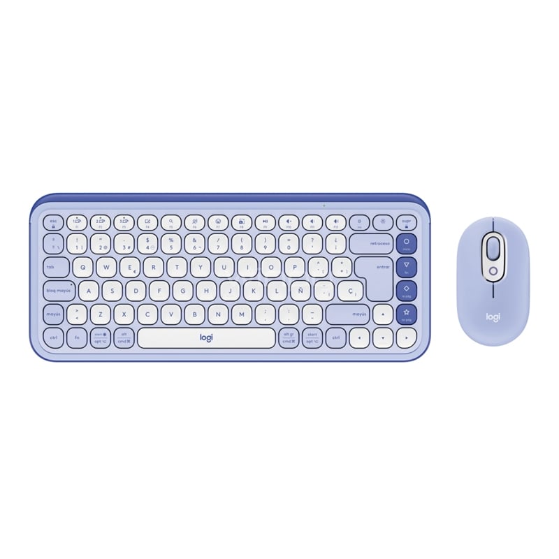 Kit Teclado + Mouse Logitech POP Icon (Bluetooth, Español, Lila)