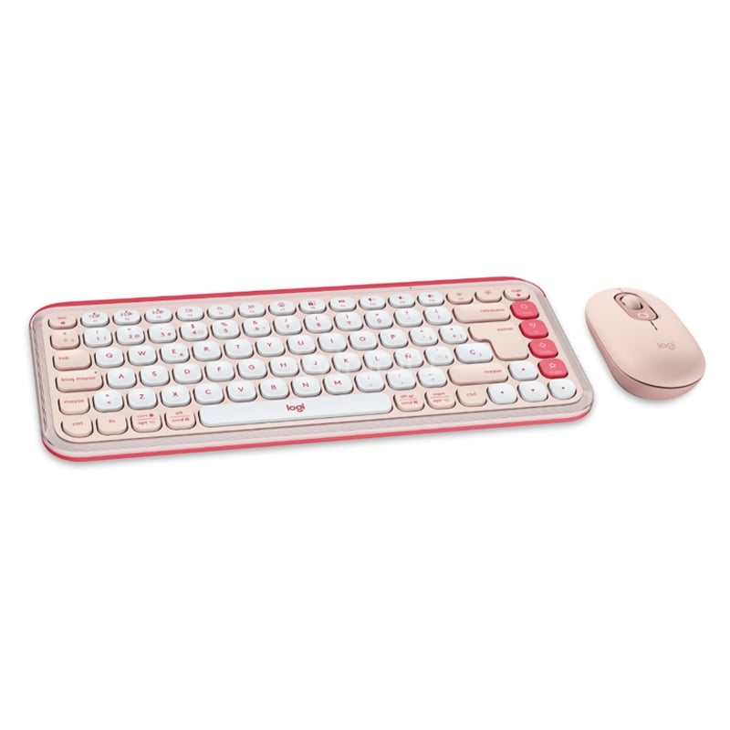 Kit Teclado + Mouse Logitech POP Icon (Bluetooth, Español, Rosado)