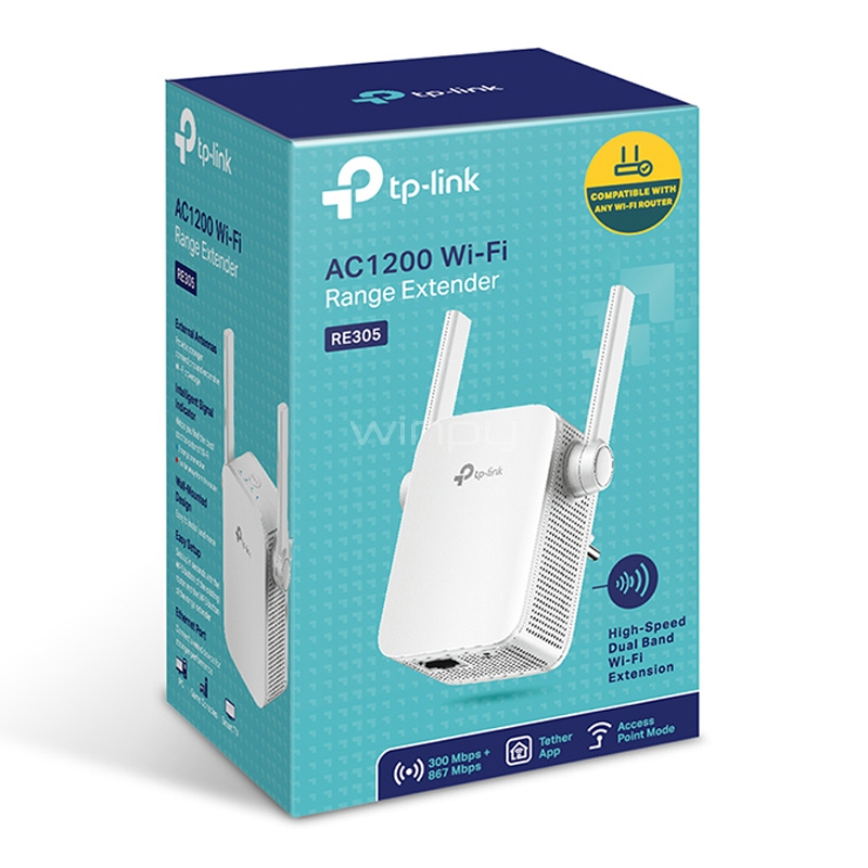 Extensor de Rango TP-Link Wi-Fi AC1200 (Doble Banda, 2 Antenas)