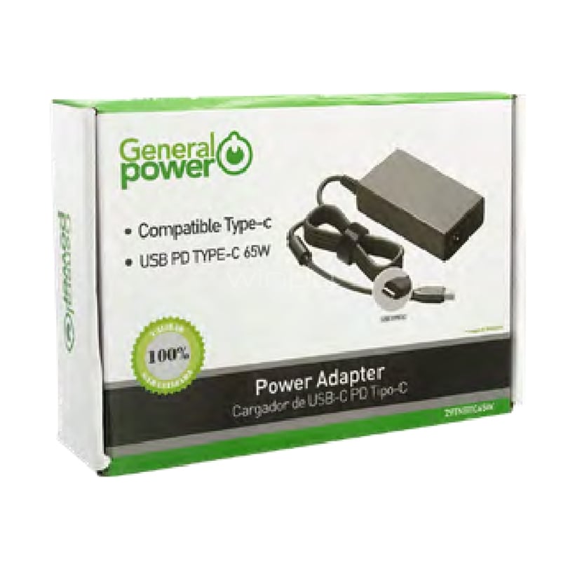 Cargador General Power para Notebook (65W, USB-C)