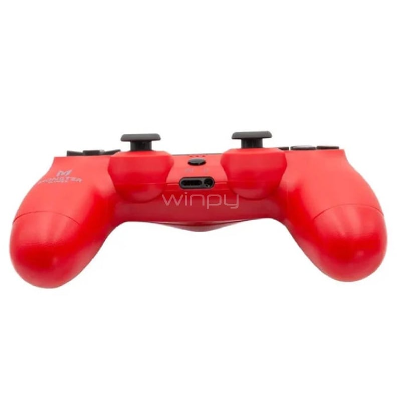 Joystick Inalámbrico Monster Games (Bluetooth, PS4, Doble Vibración, Rojo)