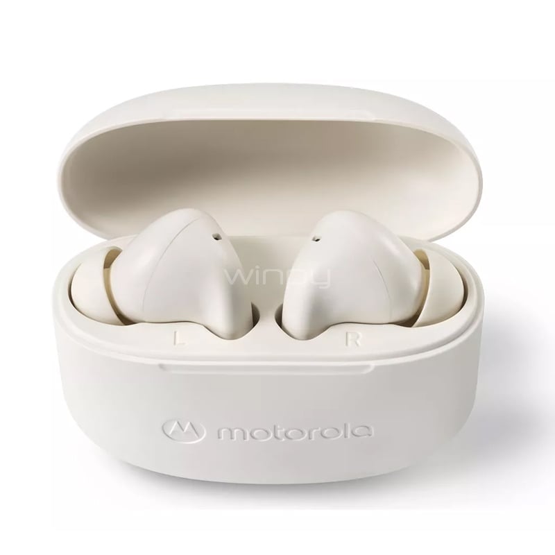 Audífonos Bluetooth Motorola Moto Buds 065 (True Wireless, IPX4, Blanco)