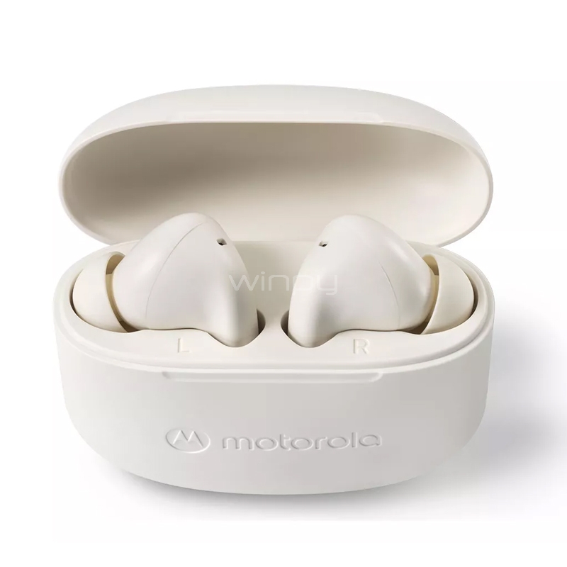 Audífonos Bluetooth Motorola Moto Buds 065 (True Wireless, IPX4, Blanco)