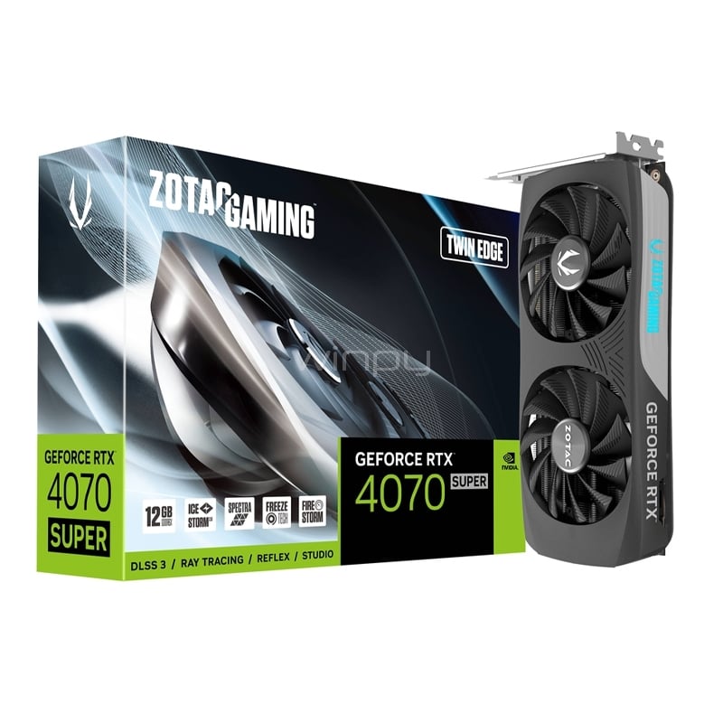 Tarjeta de Video ZOTAC GAMING GeForce RTX 4070 SUPER Twin Edge de 12GB GDDR6X