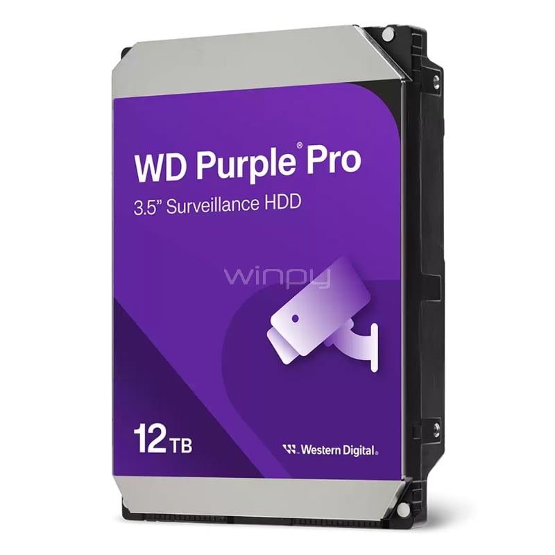Disco Duro Western Digital Purple Pro de 12TB (3.5“, SATA, 7200 rpm, 512MB de Caché)