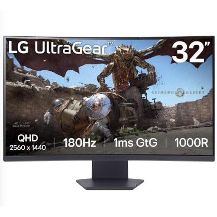 Monitor Gamer LG UltraGear de 32“ Curvo (VA, QHD, 180Hz, 1ms, DP+HDMI, FreeSync, Vesa)