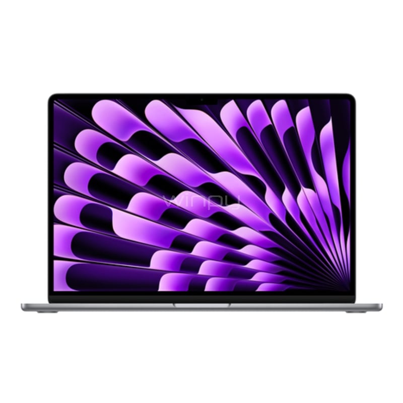 Apple MacBook Air de 15.3“ (Chip M3, 16GB RAM, 256GB SSD, Principios 2024, Space Gray)